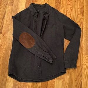 JCrew flannel suede elbow slim fit button down M